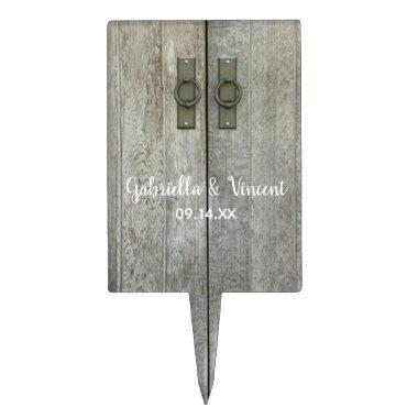 Double Barn Doors Country Wedding Cake Cake Topper