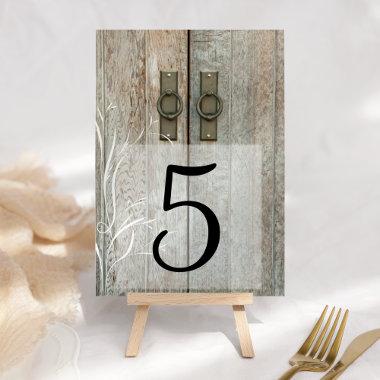 Double Barn Doors Country Wedding Table Numbers
