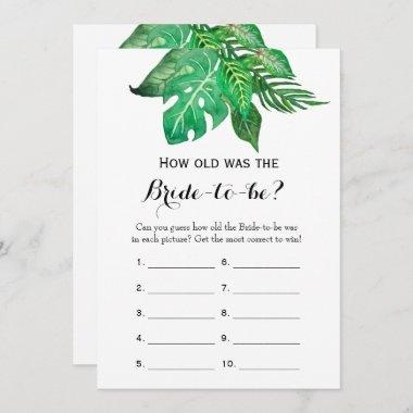 Double Side- 2 Bridal Shower Game-How Old | Advice Invitations