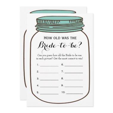 Double Side - Bridal Shower Games How Old | Advice Invitations