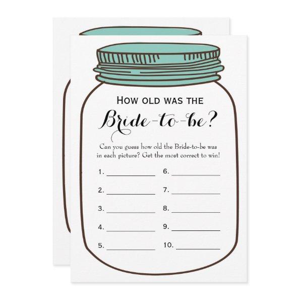 Double Side - Bridal Shower Games How Old | Advice Invitations