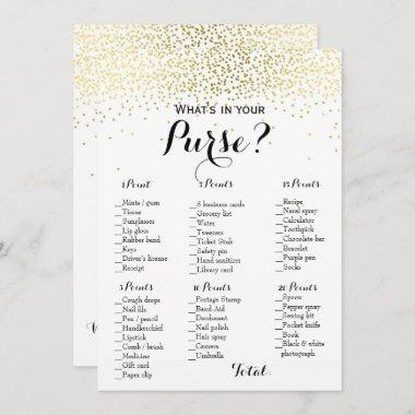 Double Side Gold Confetti Baby Bridal Shower Games Invitations