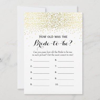 Double Side Gold Confetti Bridal Shower Games Advice Card