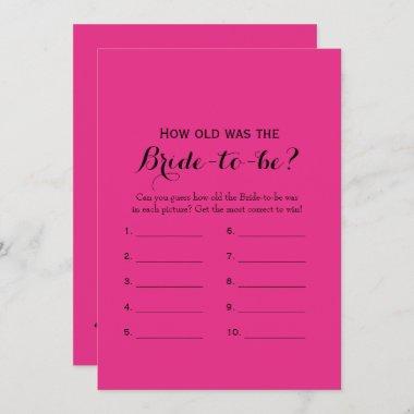 Double Side Hot Pink Bridal Shower Games Invitations