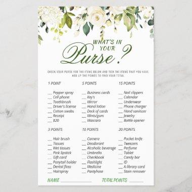 DOUBLE SIDE White Roses Floral Bridal Shower Game