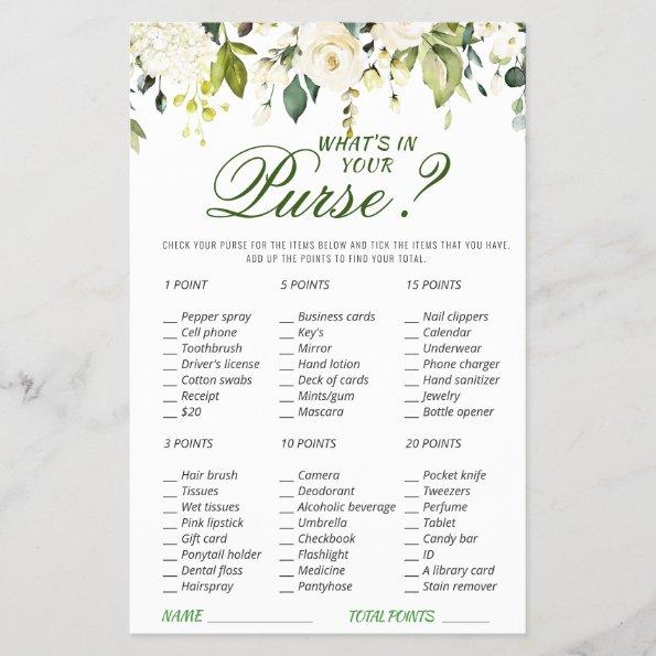 DOUBLE SIDE White Roses Floral Bridal Shower Game