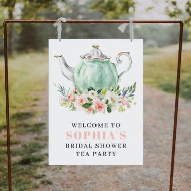 Double Sided Bridal Shower Tea Welcome Favor Sign