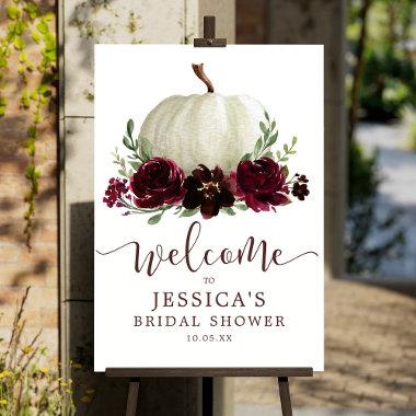 Double Sided Burgundy Pumpkin Welcome and Favors Foam Board
