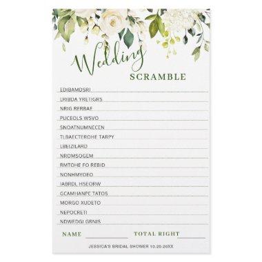 DOUBLE SIDED White Roses Floral  Game