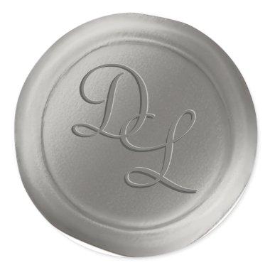 Dove Gray 2 Letter Monogram Wax Seal Stickers