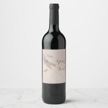 Dragonflies Vintage Dragonfly Chic Elegant Wine Wine Label