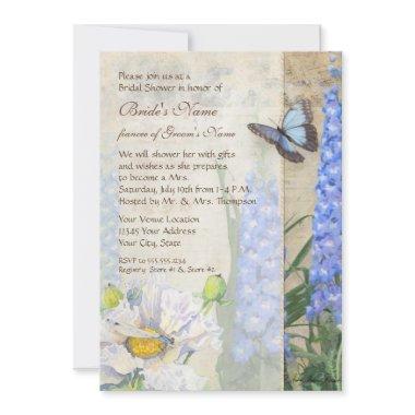 Dragonfly Butterfly Delphinium