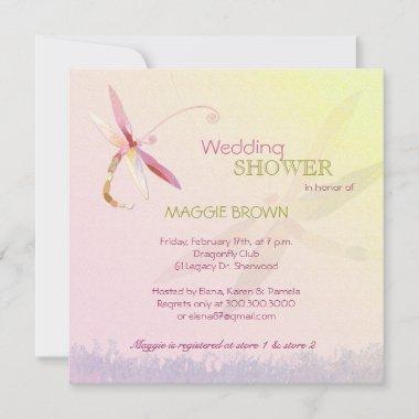 Dragonfly Theme Unique Bridal Shower Invitations