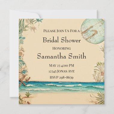 Dream Beach Theme Wedding Bridal Shower Invitations