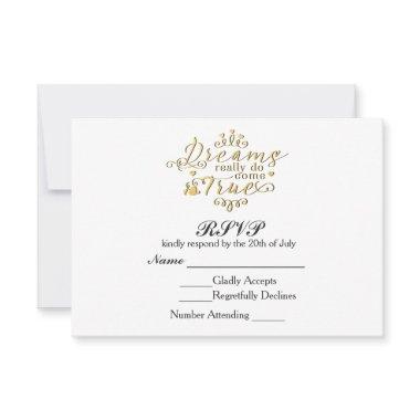 DREAMS REALLY DO COME TRUE RSVP Wedding Invitations