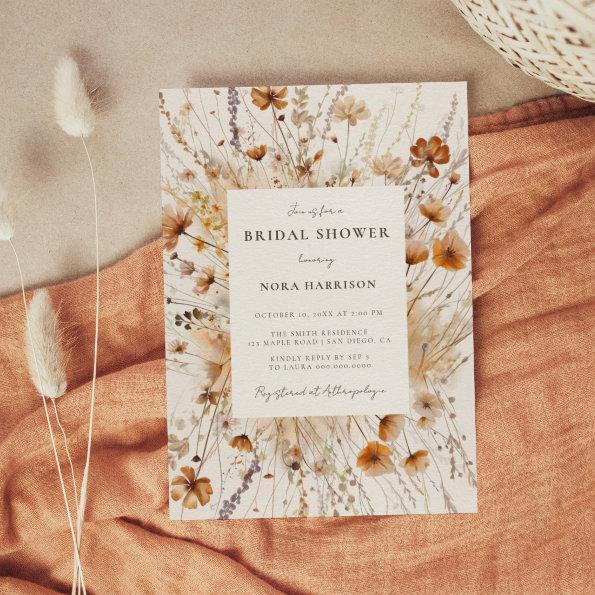 Dreamy Autumn Wildflower Bridal Shower Invitations