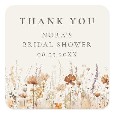 Dreamy Autumn Wildflower  Square Sticker