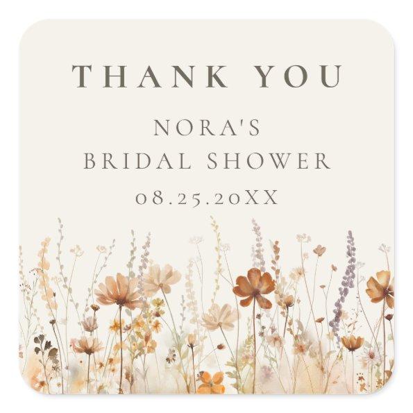 Dreamy Autumn Wildflower  Square Sticker