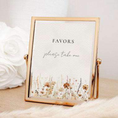 Dreamy Autumn Wildflower Favors Sign