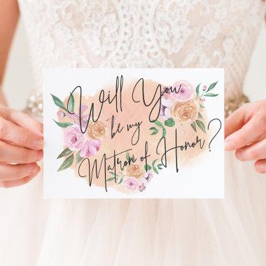 Dreamy Floral Matron of Honor Invitations