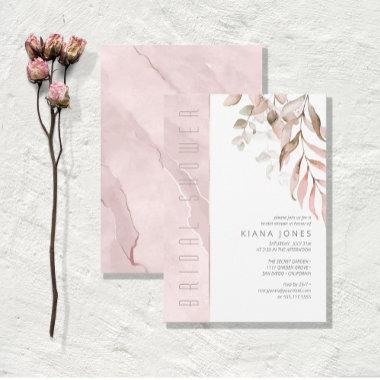 Dreamy Foliage Bridal Shower Blush Pink ID817 Invitations