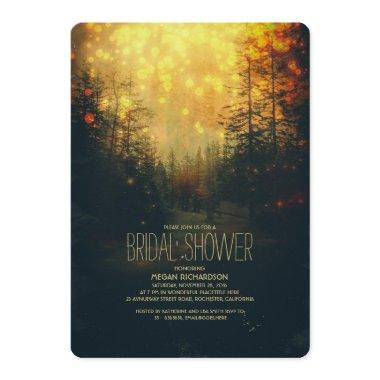 Dreamy Forest String Lights Trees Bridal Shower Invitations