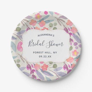 Dreamy Watercolor Floral | Bridal Shower Paper Plates