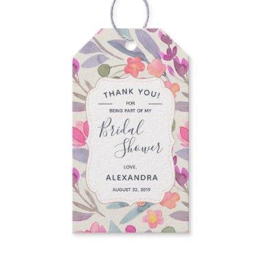 Dreamy Watercolor Floral | Bridal Shower Thank You Gift Tags