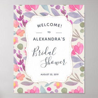 Dreamy Watercolor Floral | Bridal Shower Welcome Poster