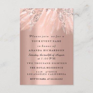 Dress Bridal Shower Sweet 16th 15th Rose Blush Invitations