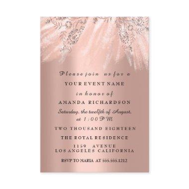 Dress Bridal Shower Sweet 16th 15th Rose Blush Invitations