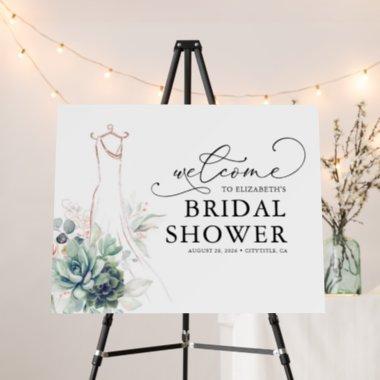 Dress Succulents Greenery Bridal Shower Welcome Foam Board