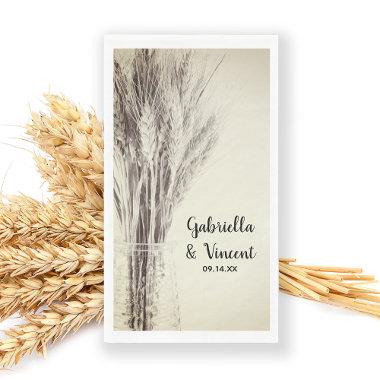 Dried Barley in Bottle Country Farm Wedding Paper Guest Towels
