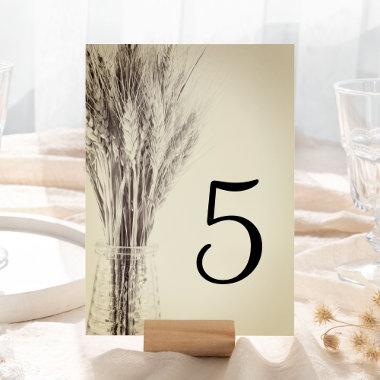 Dried Barley in Bottle Country Farm Wedding Table Number
