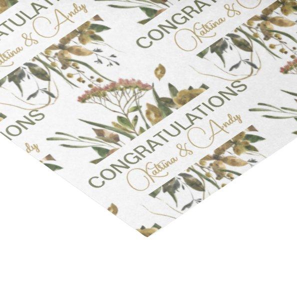 Dried Floral Congratulations Tissue Paper