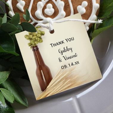 Dried Hops and Wheat Brewery Wedding Favor Tags