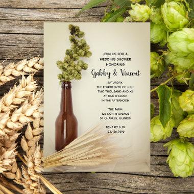Dried Hops and Wheat Brewery Wedding Shower Invitations