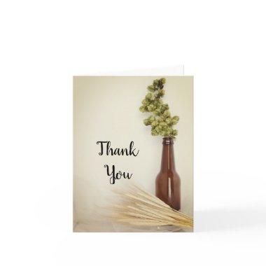 Dried Hops and Wheat Brewery Wedding Thank You