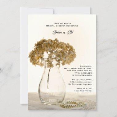 Dried Hydrangeas Bridal Shower Invitations