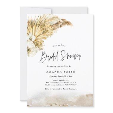 Dried Leaves Pampas Grass Boho Beige