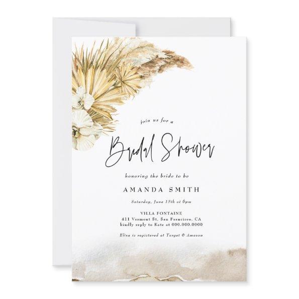Dried Leaves Pampas Grass Boho Beige