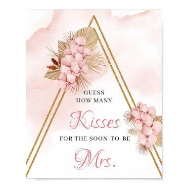 Dried Palm How Many Kisses for the Soon-to-be Mrs Poster