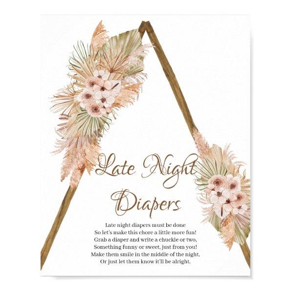 Dried Palm Leaves Pampas Grass Late Night Diapers Poster