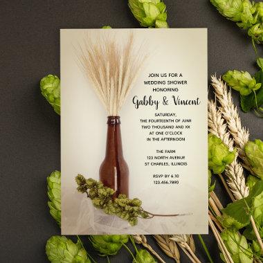 Dried Wheat and Hops Brewery Wedding Shower Invitations