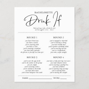 Drink If | Bachelorette Party Game Invitations