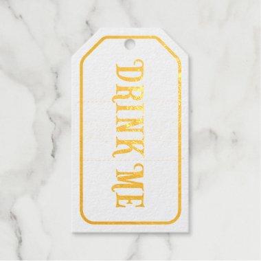 "Drink Me" Wonderland Tea Party Custom Gold Foil Gift Tags