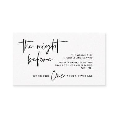 Drink Ticket, Adult Beverage, Black and White Enclosure Invitations