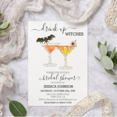 Drink Up Witches Bridal Shower Cocktail Halloween Invitations