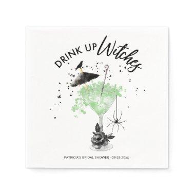 Drink up Witches Cocktail Halloween Bridal Shower Napkins