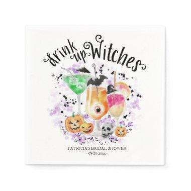 Drink up Witches Cocktail Halloween Bridal Shower Napkins